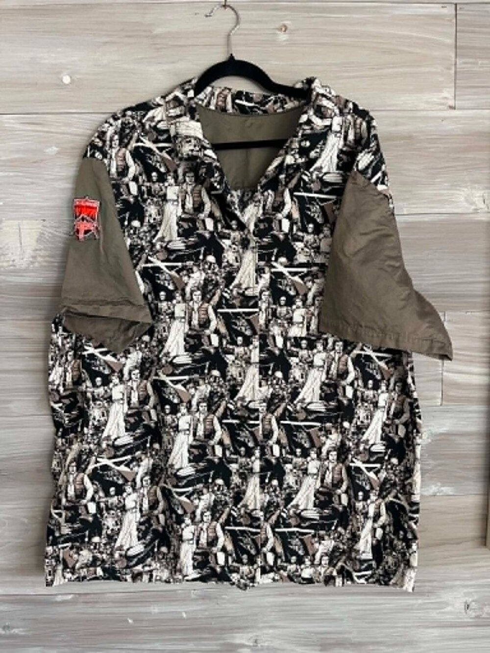Custom made hand sewn Men's Star Wars Button Down shirt